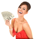 Woman holding cash
